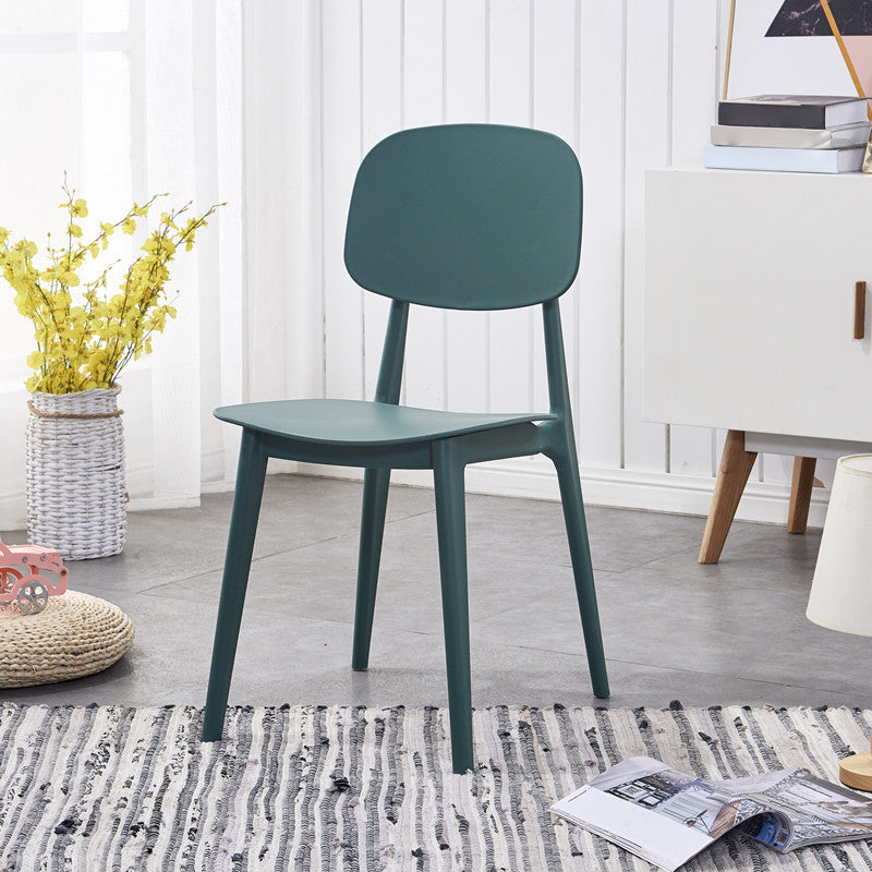 Chaises de salle à manger en plastique, chaise latérale de cuisine moderne de 16 pouces, chaise latérale arrière ouverte de large