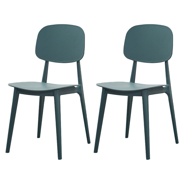 Chaises de salle à manger en plastique, chaise latérale de cuisine moderne de 16 pouces, chaise latérale arrière ouverte de large