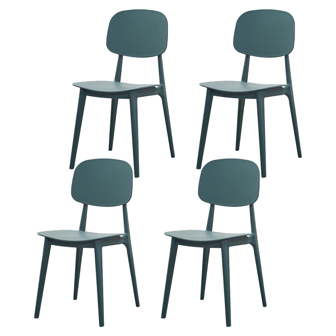 Chaises de salle à manger en plastique, chaise latérale de cuisine moderne de 16 pouces, chaise latérale arrière ouverte de large