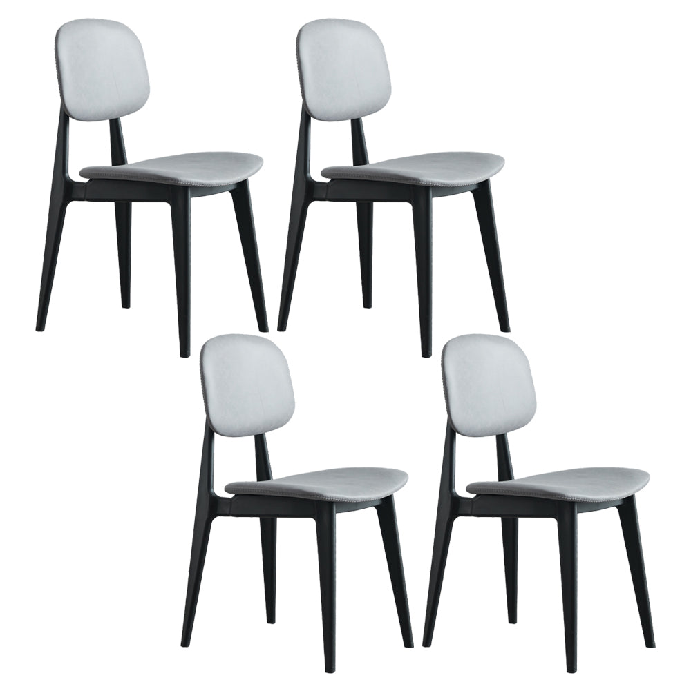 Chaises de salle à manger en plastique, chaise latérale de cuisine moderne de 16 pouces, chaise latérale arrière ouverte de large