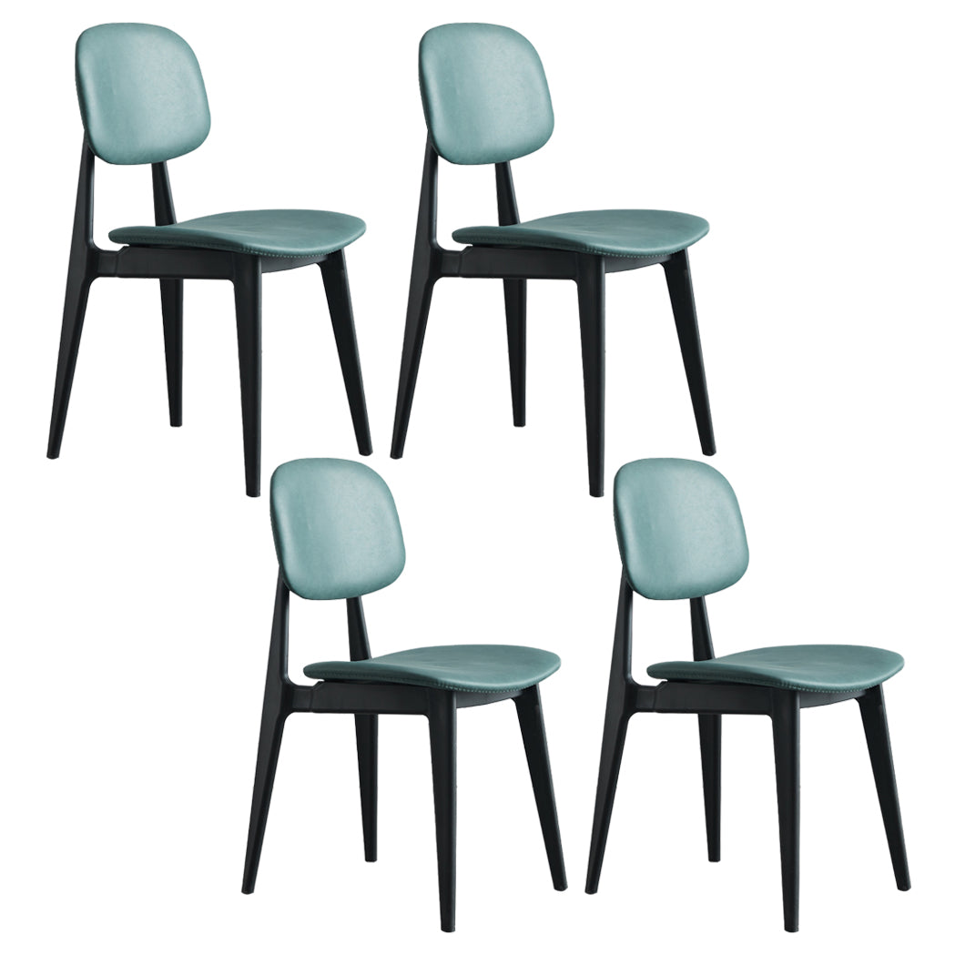 Chaises de salle à manger en plastique, chaise latérale de cuisine moderne de 16 pouces, chaise latérale arrière ouverte de large
