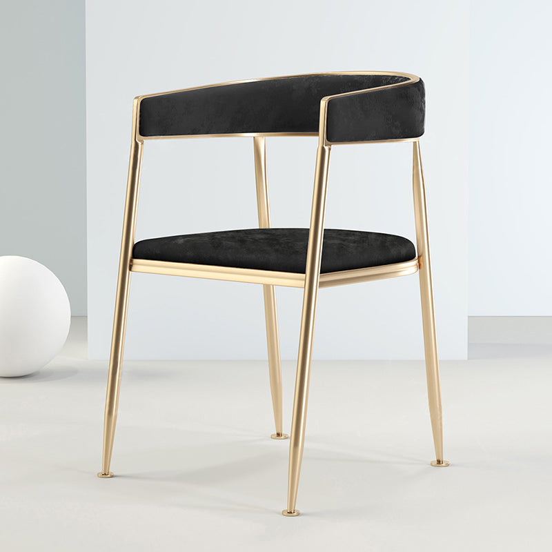Chaise latérale de salle à manger à dossier ouvert en métal, fauteuil de salle à manger de Style Glam pour la maison