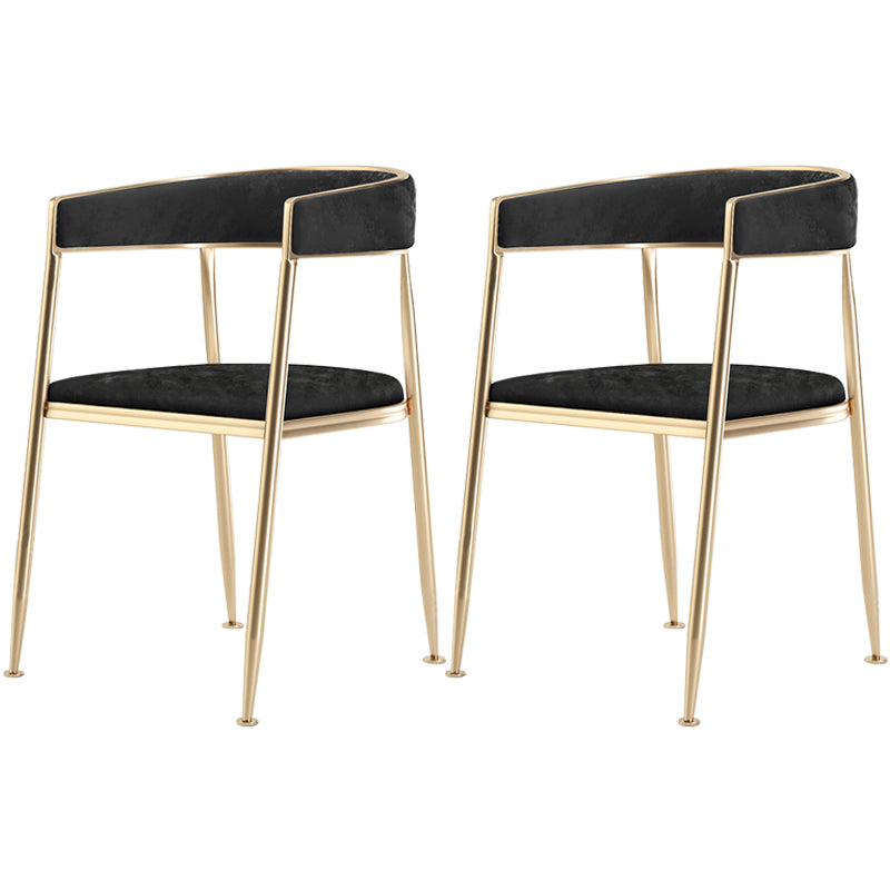Chaise latérale de salle à manger à dossier ouvert en métal, fauteuil de salle à manger de Style Glam pour la maison