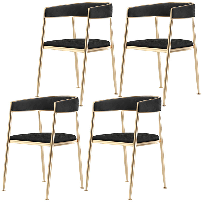 Chaise latérale de salle à manger à dossier ouvert en métal, fauteuil de salle à manger de Style Glam pour la maison