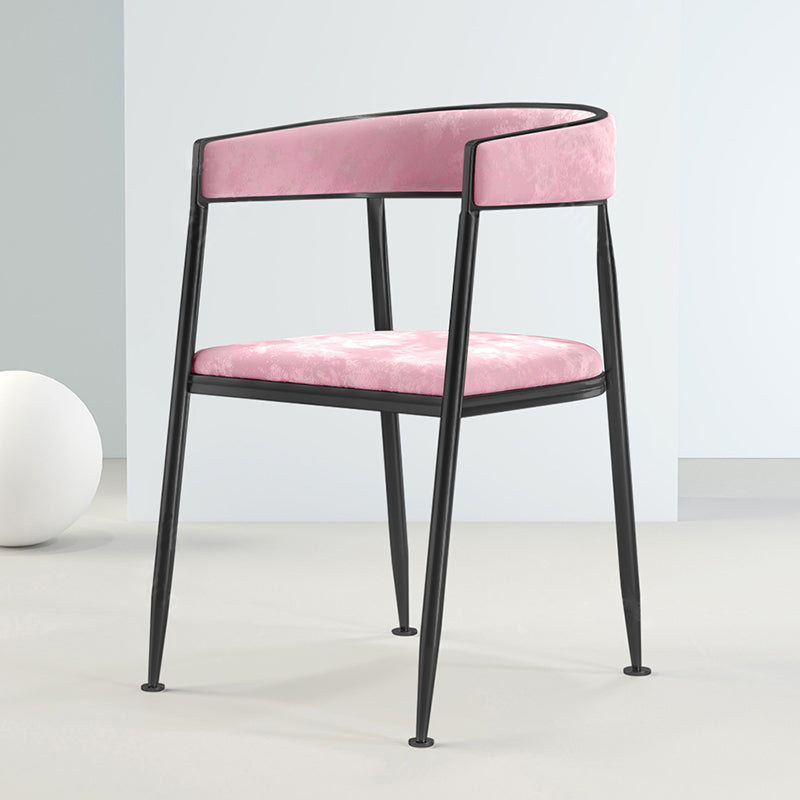 Chaise latérale de salle à manger à dossier ouvert en métal, fauteuil de salle à manger de Style Glam pour la maison