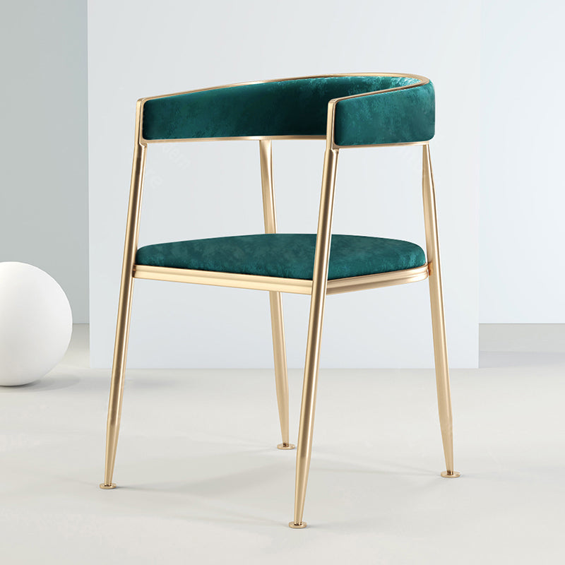 Chaise latérale de salle à manger à dossier ouvert en métal, fauteuil de salle à manger de Style Glam pour la maison