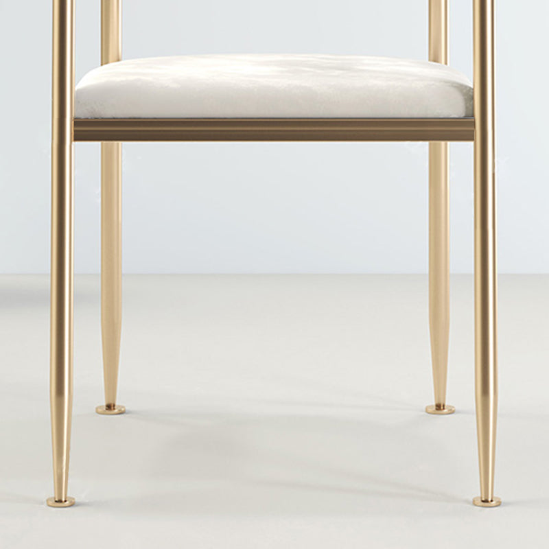Chaise latérale de salle à manger à dossier ouvert en métal, fauteuil de salle à manger de Style Glam pour la maison