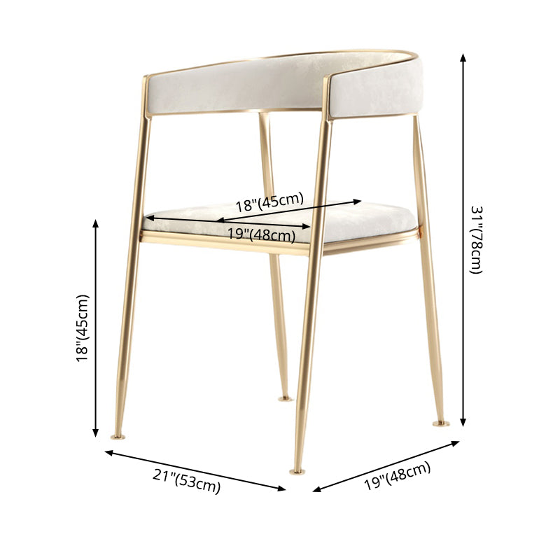 Chaise latérale de salle à manger à dossier ouvert en métal, fauteuil de salle à manger de Style Glam pour la maison