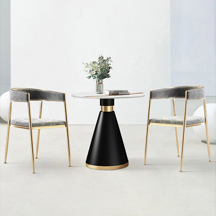 Chaise latérale de salle à manger à dossier ouvert en métal, fauteuil de salle à manger de Style Glam pour la maison