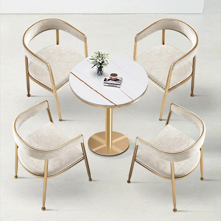 Chaise latérale de salle à manger à dossier ouvert en métal, fauteuil de salle à manger de Style Glam pour la maison