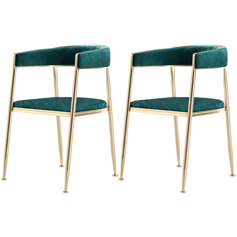 Chaise latérale de salle à manger à dossier ouvert en métal, fauteuil de salle à manger de Style Glam pour la maison