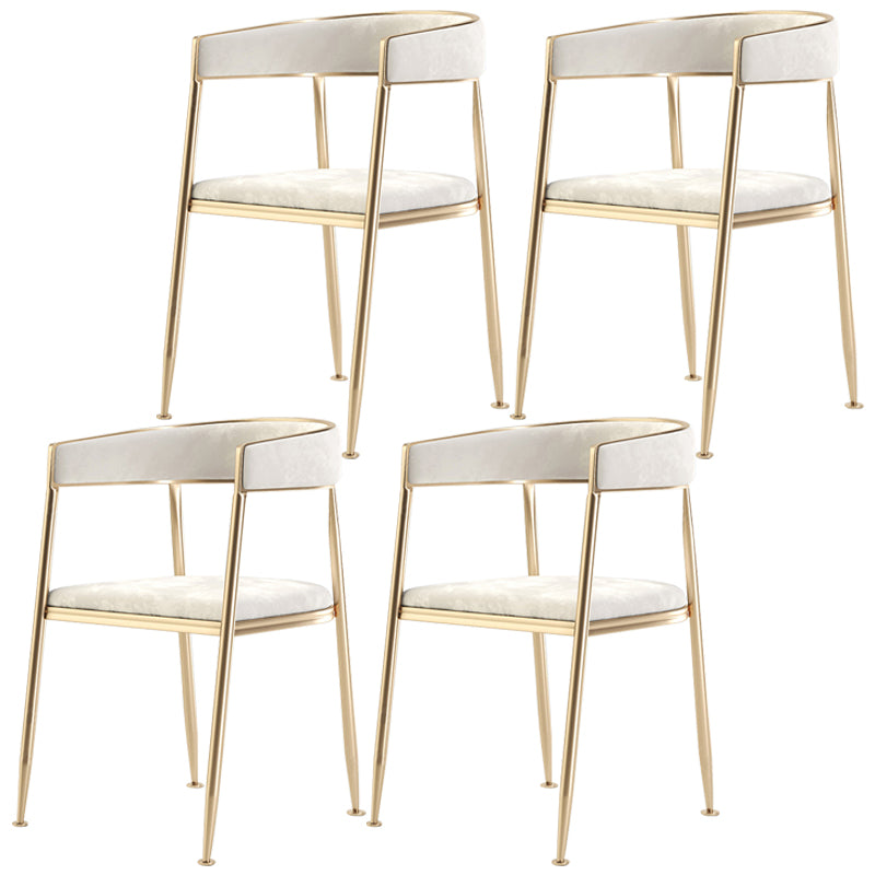 Chaise latérale de salle à manger à dossier ouvert en métal, fauteuil de salle à manger de Style Glam pour la maison