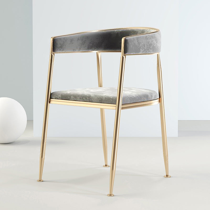Chaise latérale de salle à manger à dossier ouvert en métal, fauteuil de salle à manger de Style Glam pour la maison