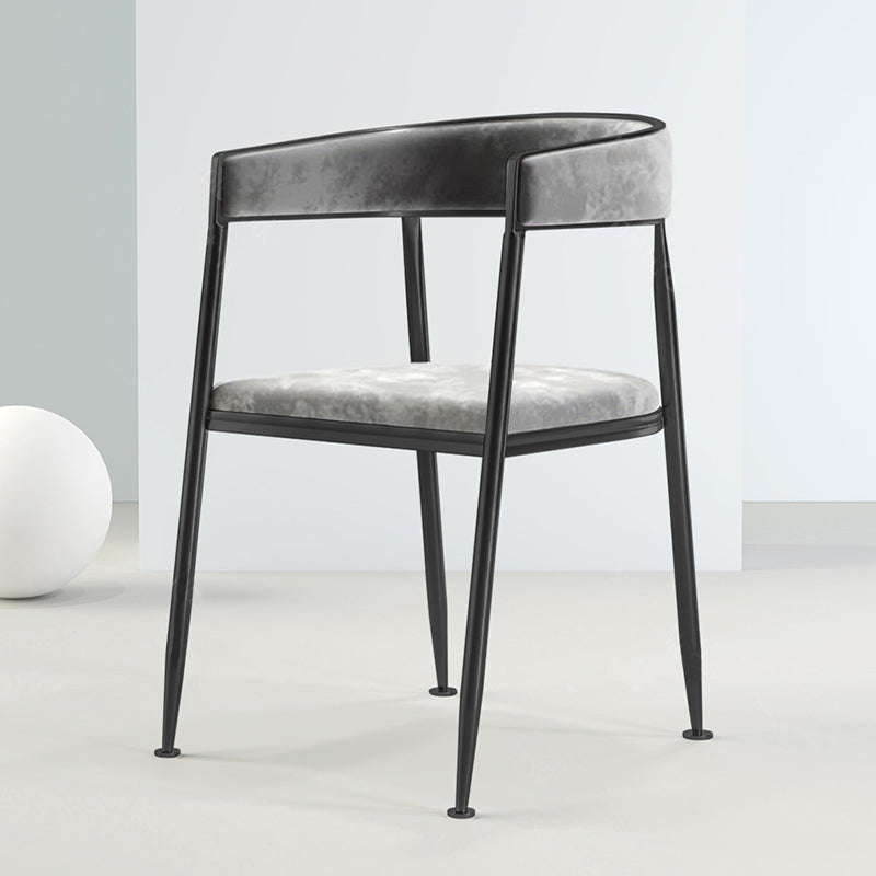 Chaise latérale de salle à manger à dossier ouvert en métal, fauteuil de salle à manger de Style Glam pour la maison