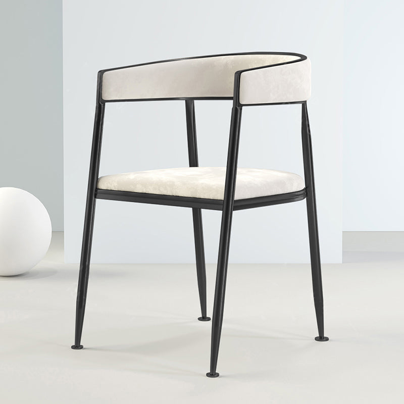 Chaise latérale de salle à manger à dossier ouvert en métal, fauteuil de salle à manger de Style Glam pour la maison