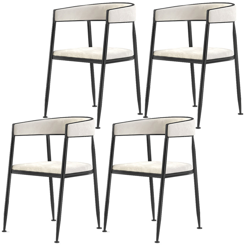 Chaise latérale de salle à manger à dossier ouvert en métal, fauteuil de salle à manger de Style Glam pour la maison