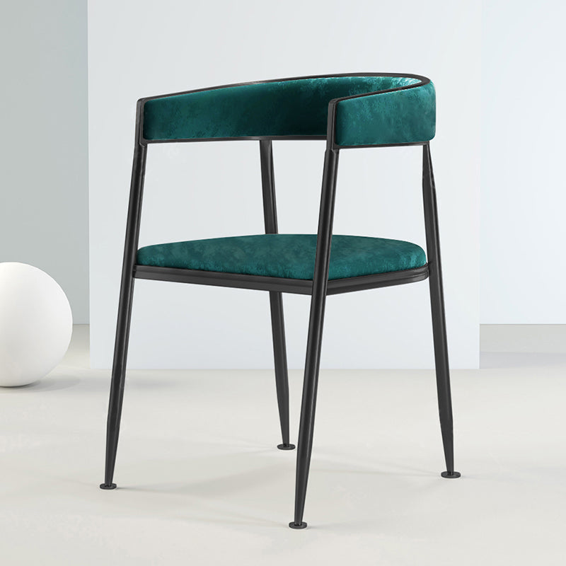 Chaise latérale de salle à manger à dossier ouvert en métal, fauteuil de salle à manger de Style Glam pour la maison