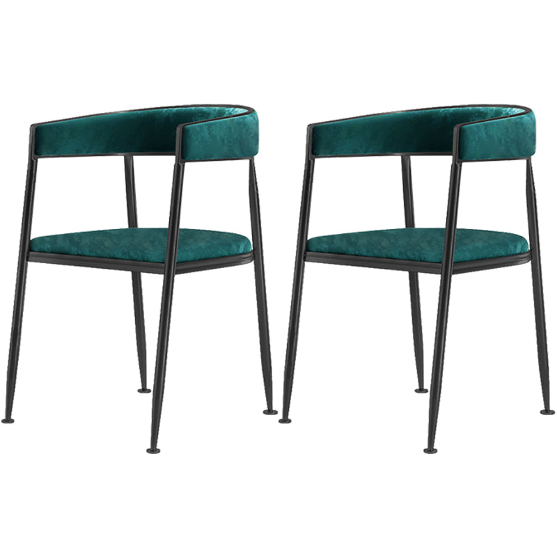 Chaise latérale de salle à manger à dossier ouvert en métal, fauteuil de salle à manger de Style Glam pour la maison