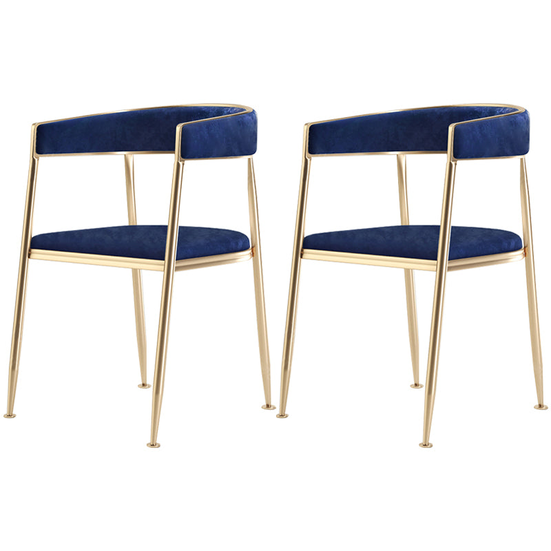 Chaise latérale de salle à manger à dossier ouvert en métal, fauteuil de salle à manger de Style Glam pour la maison