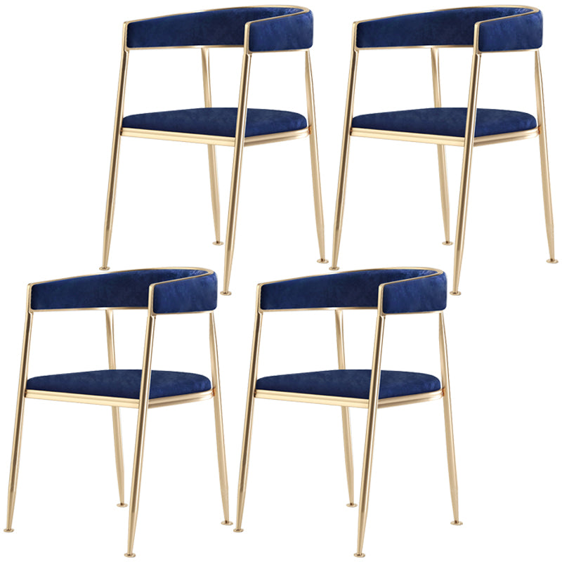 Chaise latérale de salle à manger à dossier ouvert en métal, fauteuil de salle à manger de Style Glam pour la maison
