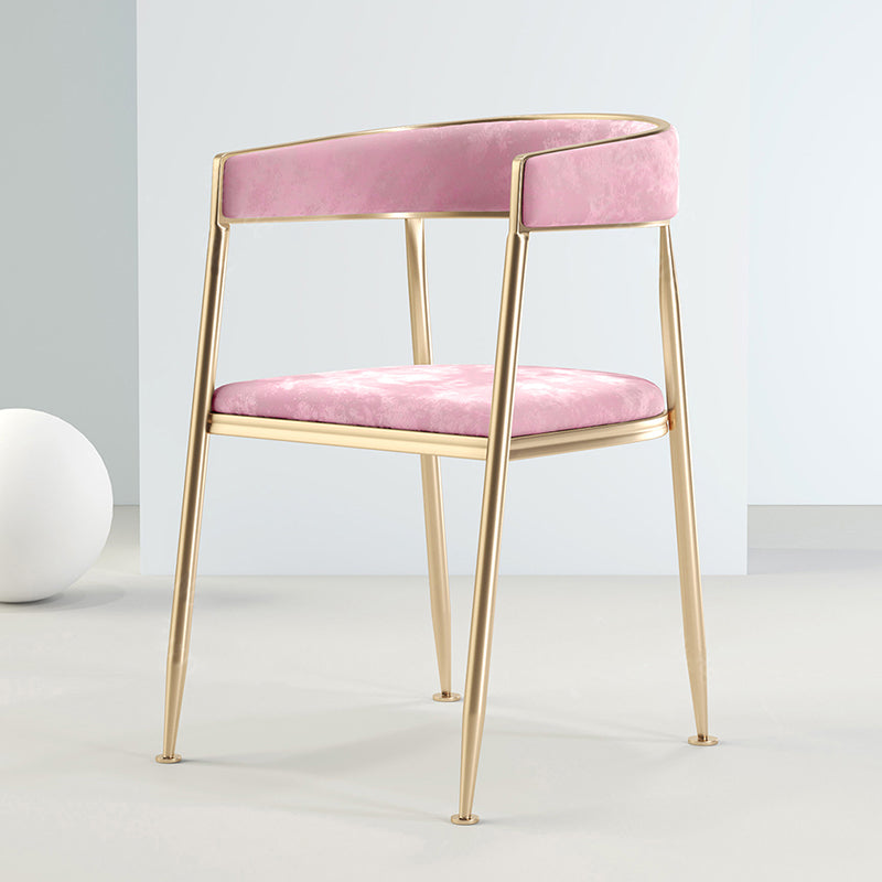 Chaise latérale de salle à manger à dossier ouvert en métal, fauteuil de salle à manger de Style Glam pour la maison