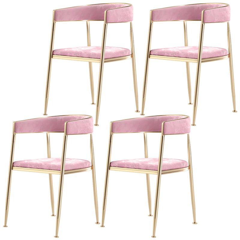 Chaise latérale de salle à manger à dossier ouvert en métal, fauteuil de salle à manger de Style Glam pour la maison