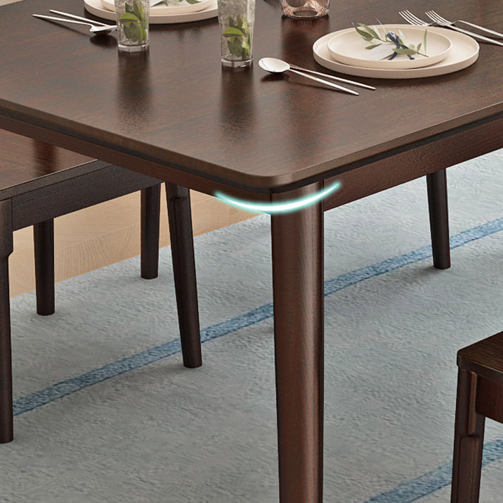 Minimalist Style Dining Table with Fixed Solid Wood Dining Table and Chairs for Home Use