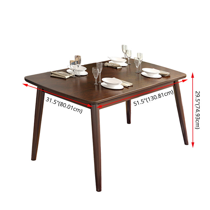 Minimalist Style Dining Table with Fixed Solid Wood Dining Table and Chairs for Home Use