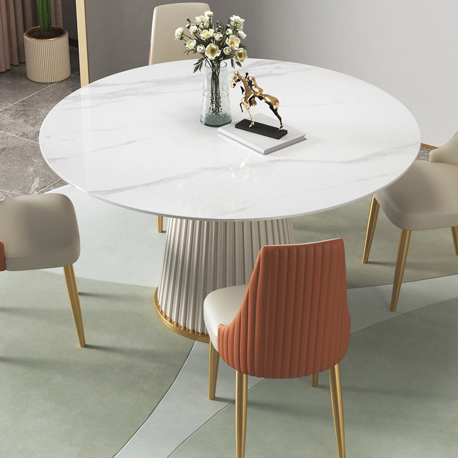 Nordic Sintered Stone Dining Room Set with Round Leg Dining Furniture for Home Use