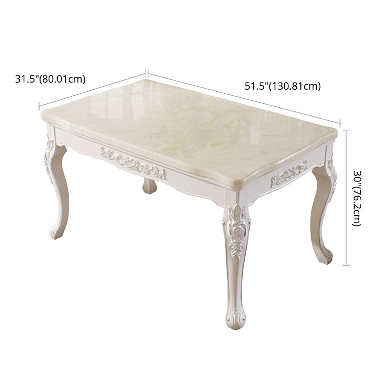 Victorian Style Dining Room Set with Rectangle Table and 4 Legs Base Dining Room Table Set