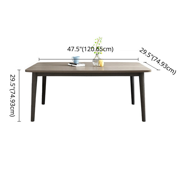 Traditional Style Solid Wood Dining Set with Fixed Table and 4 Legs Base