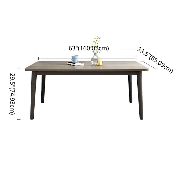 Traditional Style Solid Wood Dining Set with Fixed Table and 4 Legs Base