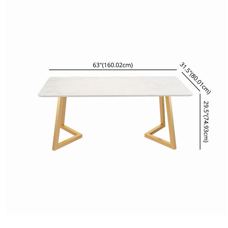 Scandinavian Dining Table Set with Marble Dining Table and Padded Chairs