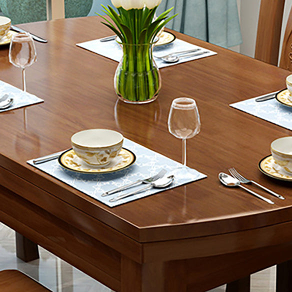 Traditional Wooden Dining Set Standard Height with Rectangle Top Dining Room Set