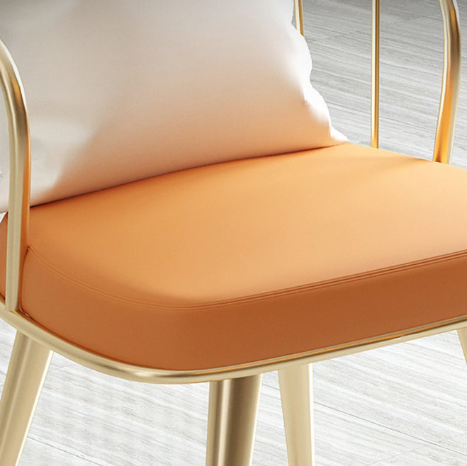 Glam Sintered Stone White Dining Room Set with Round Table and Metal Base Dining Table Furniture