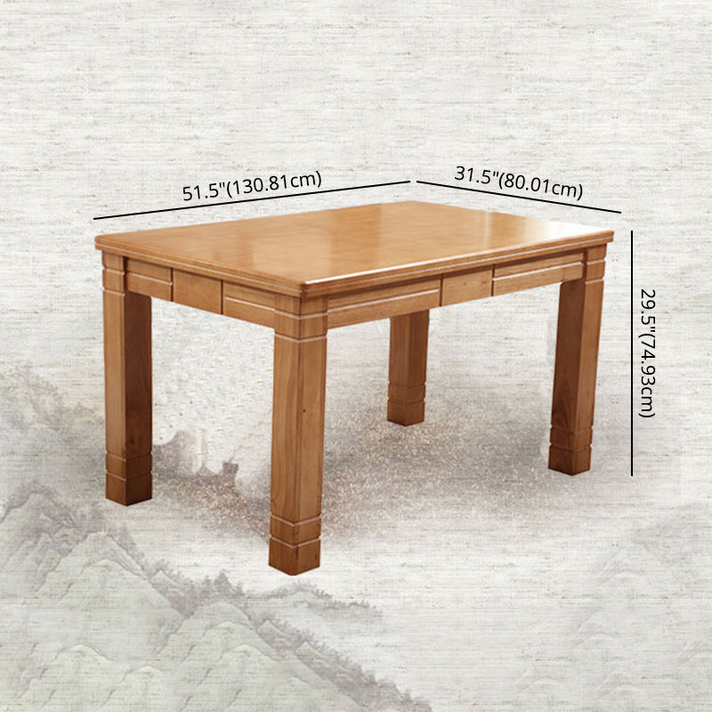 Traditional Wooden Dining Room Set with Rectangle Top and 4 Legs Base Dining Furniture