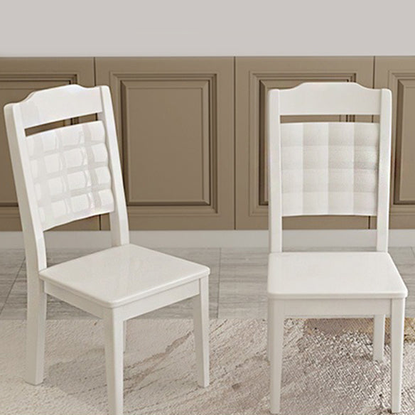 Contemporary Style Marble Dining Set with White Fixed Table and 4 Legs Base for Home Use