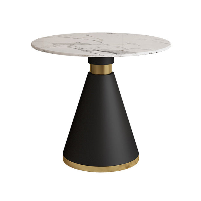 Scandinavian Kitchen Dining Room Set with Sintered Stone Top and Black Base Dining Furniture