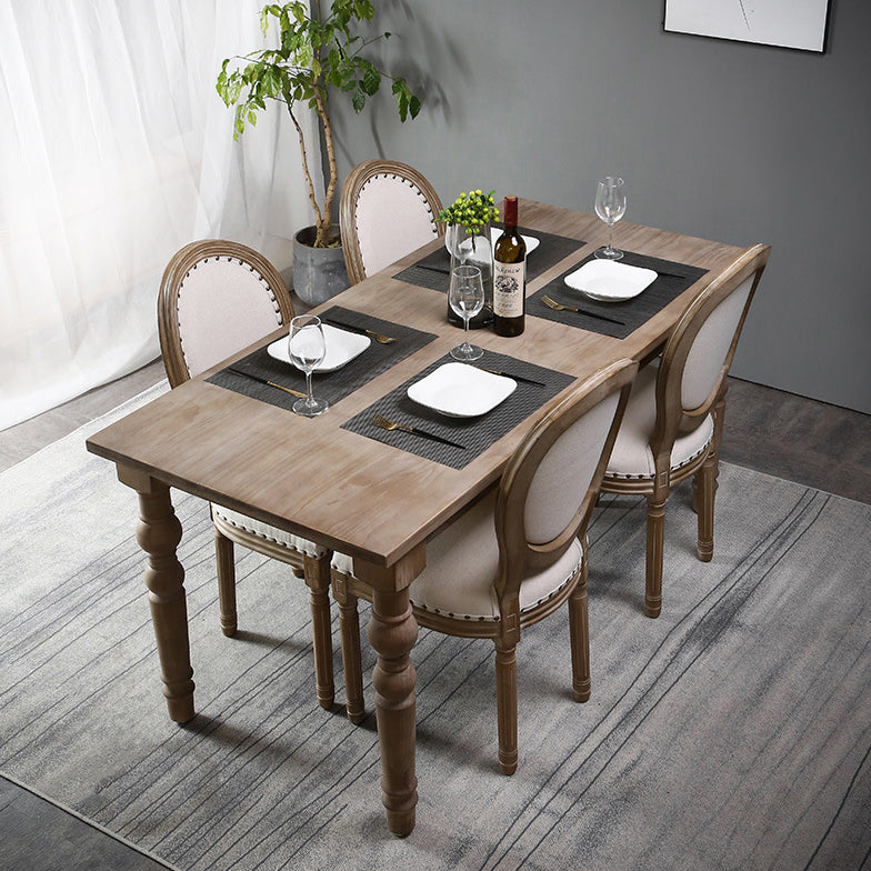 Cottage Style Solid Wood Dining Set with Traditional Height Table and 4 Legs Base
