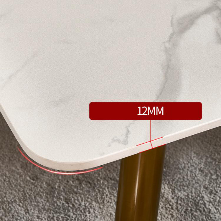 Modern Style Sintered Stone Dining Table with White Fixed Table for Home Use