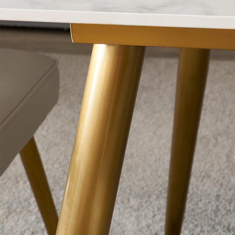 Modern Style Sintered Stone Dining Table with White Fixed Table for Home Use