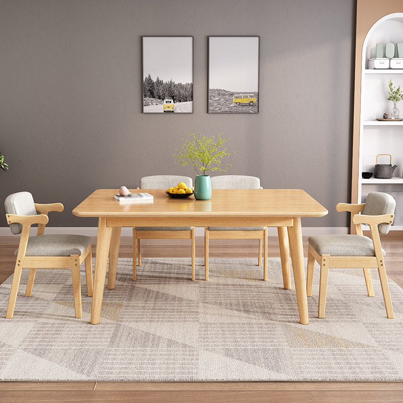 Contemporary Style Dining Room Set with Solid Wood Dining Table and Chairs