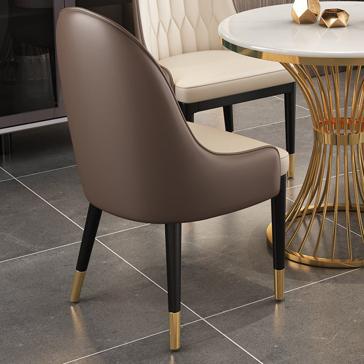 Scandinavian Sintered Stone Dining Room Set Standard Height with Gold Base Dining Furniture