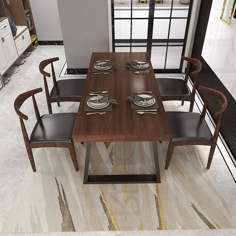 Industrial Solid Wood Top Dining Room Set with Rectangle Shape Dining Set for restaurant