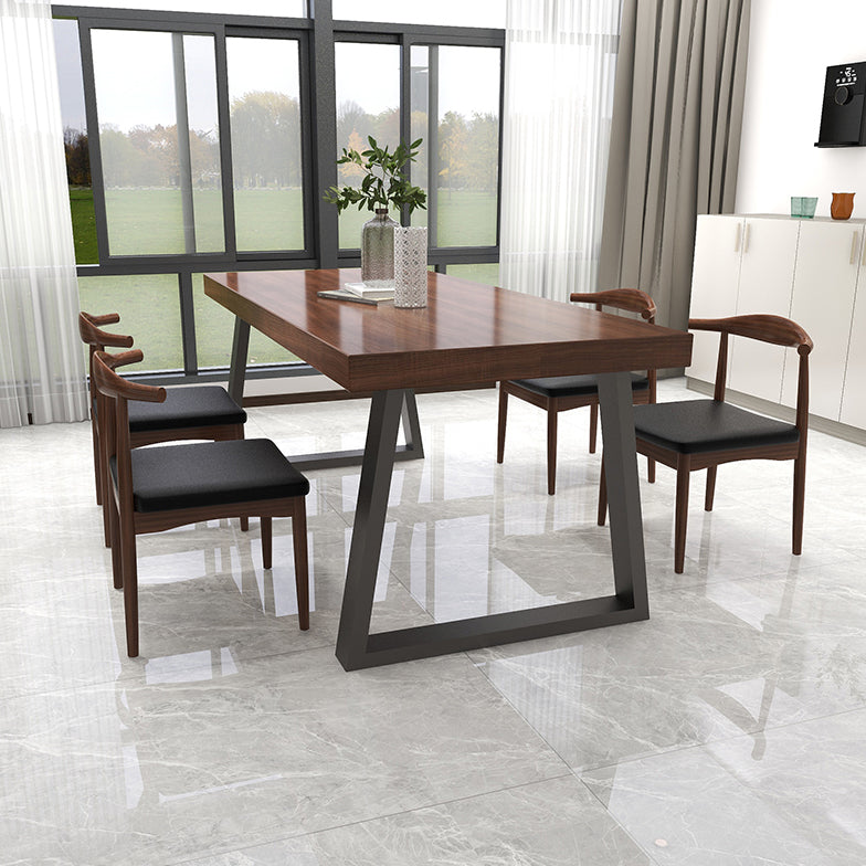 Industrial Solid Wood Top Dining Room Set with Rectangle Shape Dining Set for restaurant
