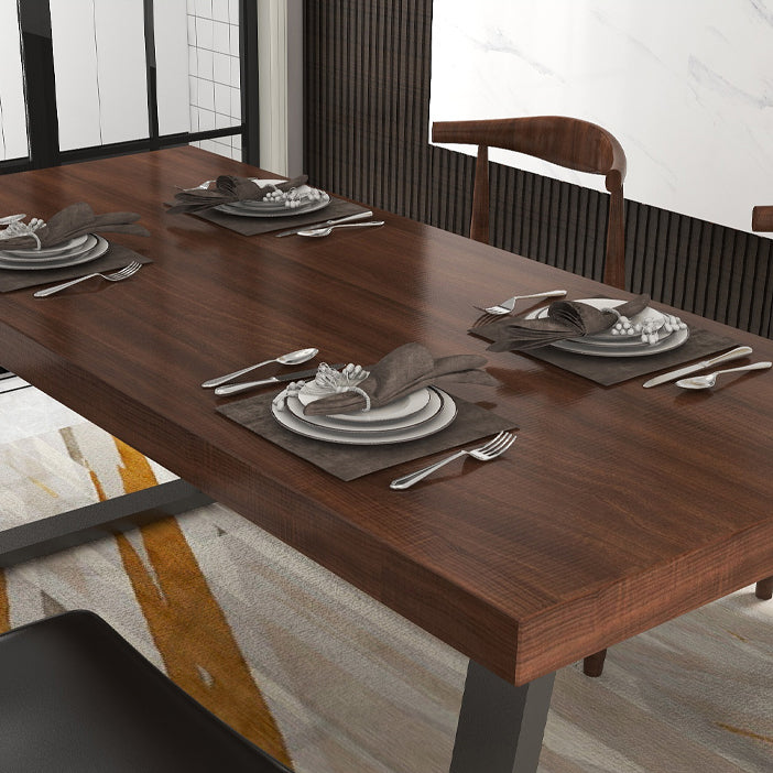 Industrial Solid Wood Top Dining Room Set with Rectangle Shape Dining Set for restaurant