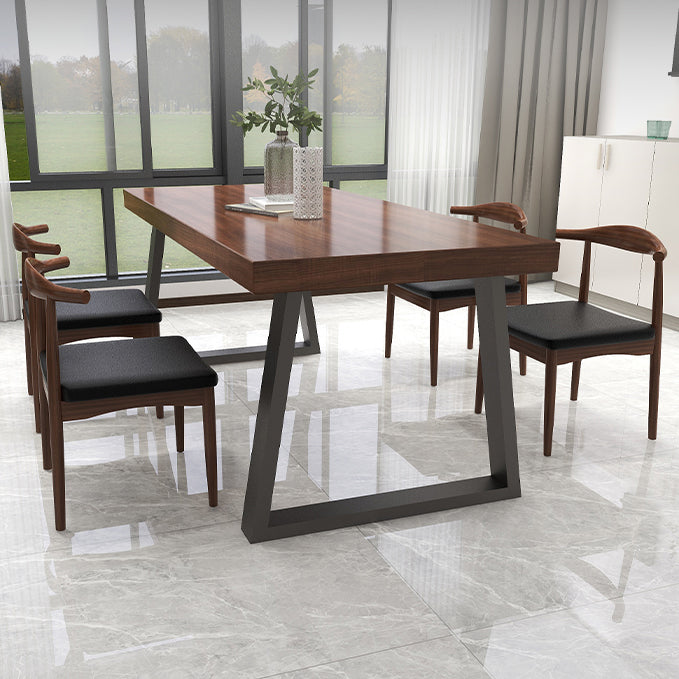 Industrial Solid Wood Top Dining Room Set with Rectangle Shape Dining Set for restaurant
