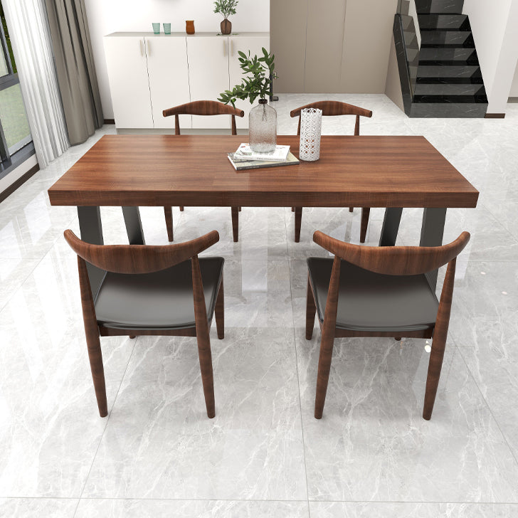 Industrial Solid Wood Top Dining Room Set with Rectangle Shape Dining Set for restaurant