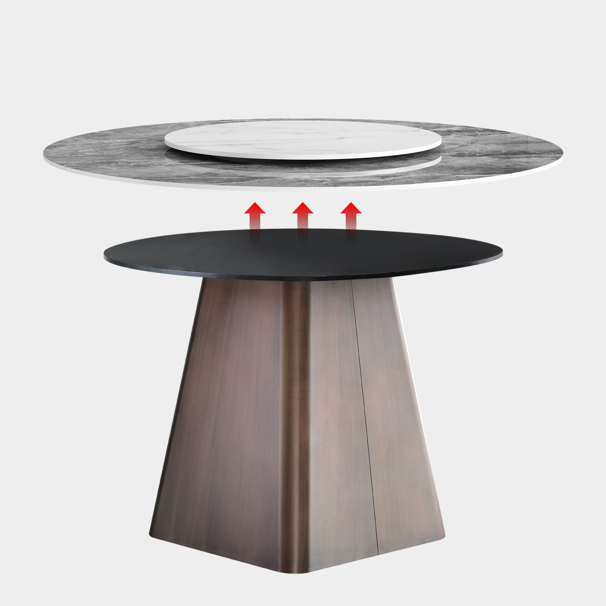 Contemporary Round Shape Dining Set Sintered Stone Top Dining Table Furniture for Restaurant