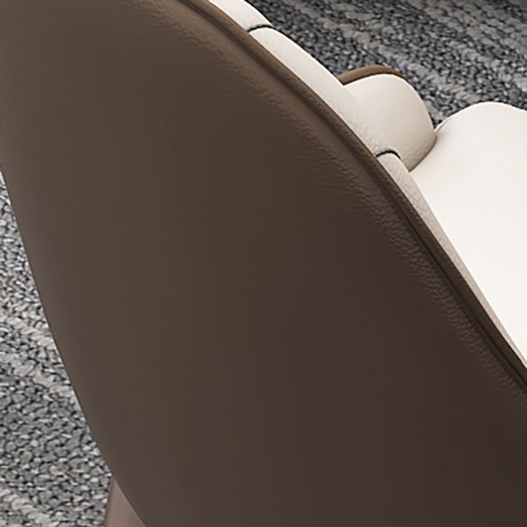 Fixed Minimalist Sintered Stone Top Kitchen Table Set of Brown Tone for Dining Room